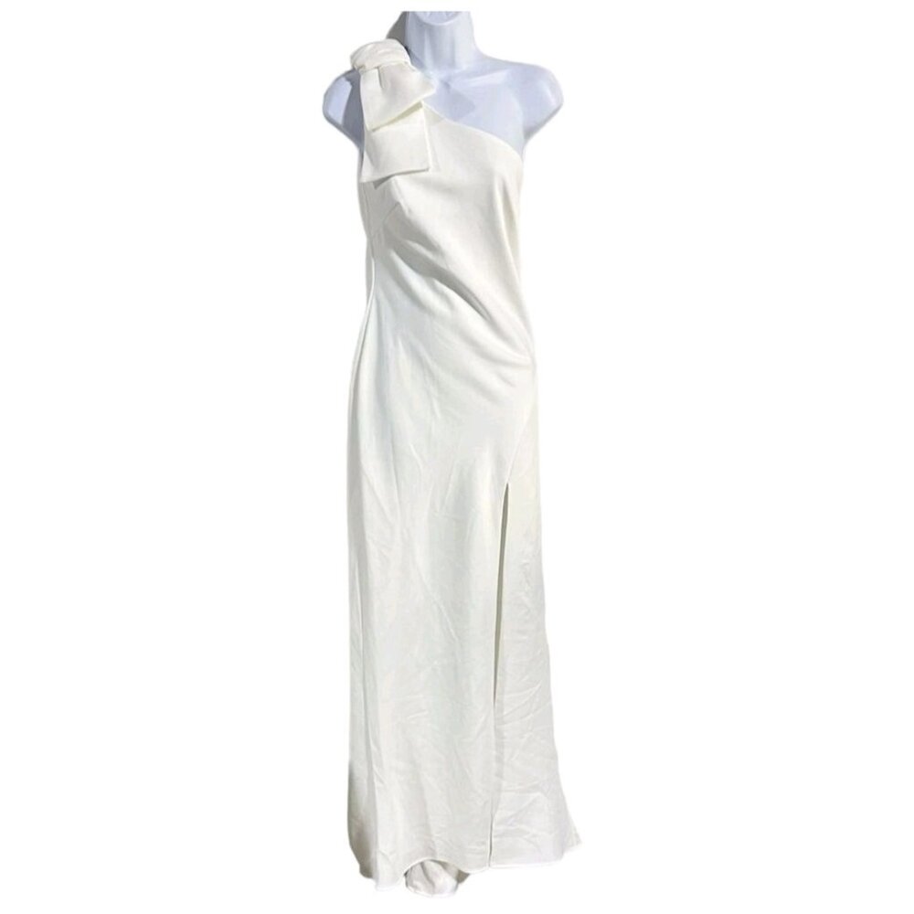 Ieena By Mac Duggal Sz 10 Shoulder Side Slit Gown